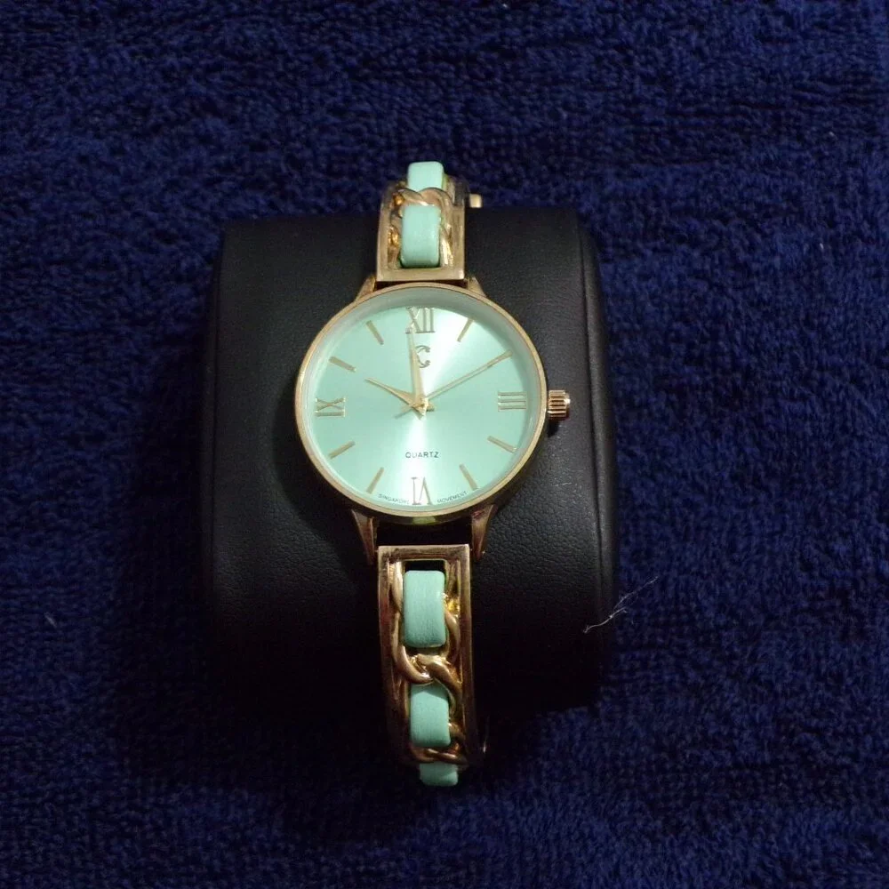 CG Women's Stainless Gold Plated Quartz Turquoise